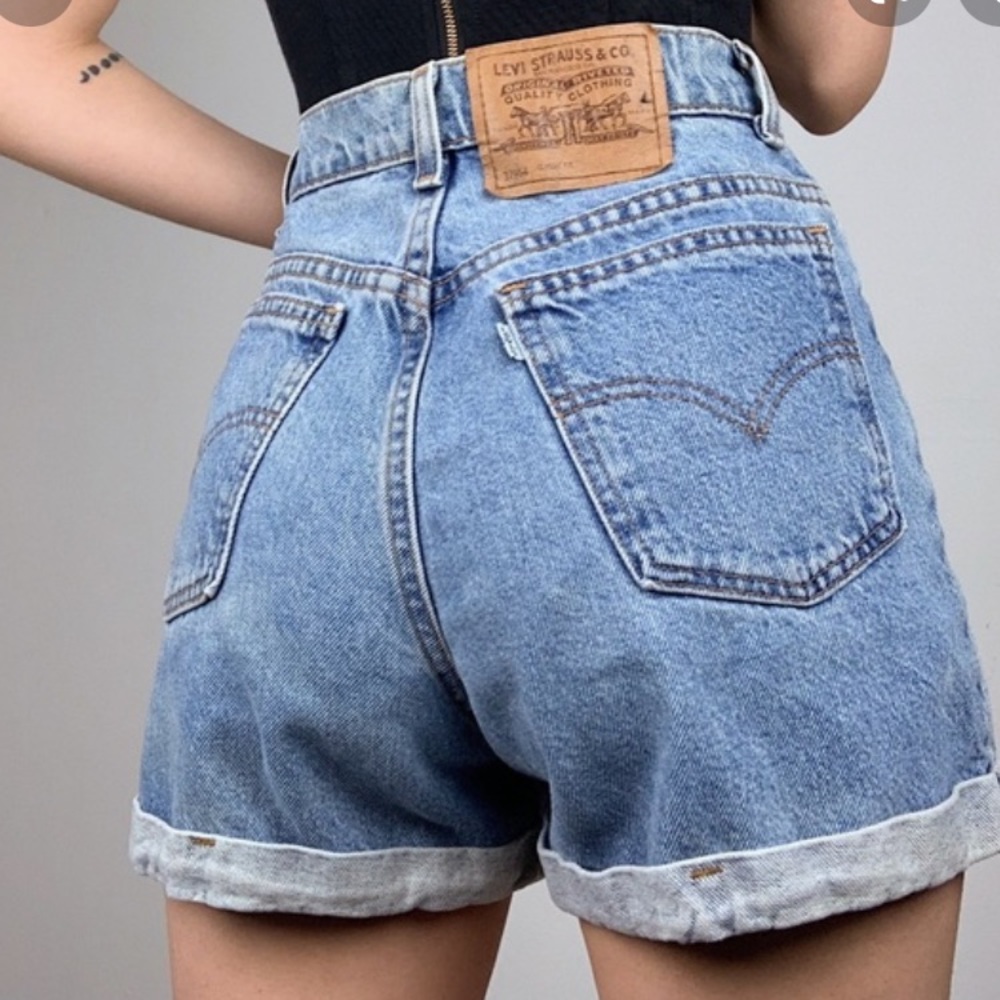Levi's Light Blue High-Waist Denim Shorts